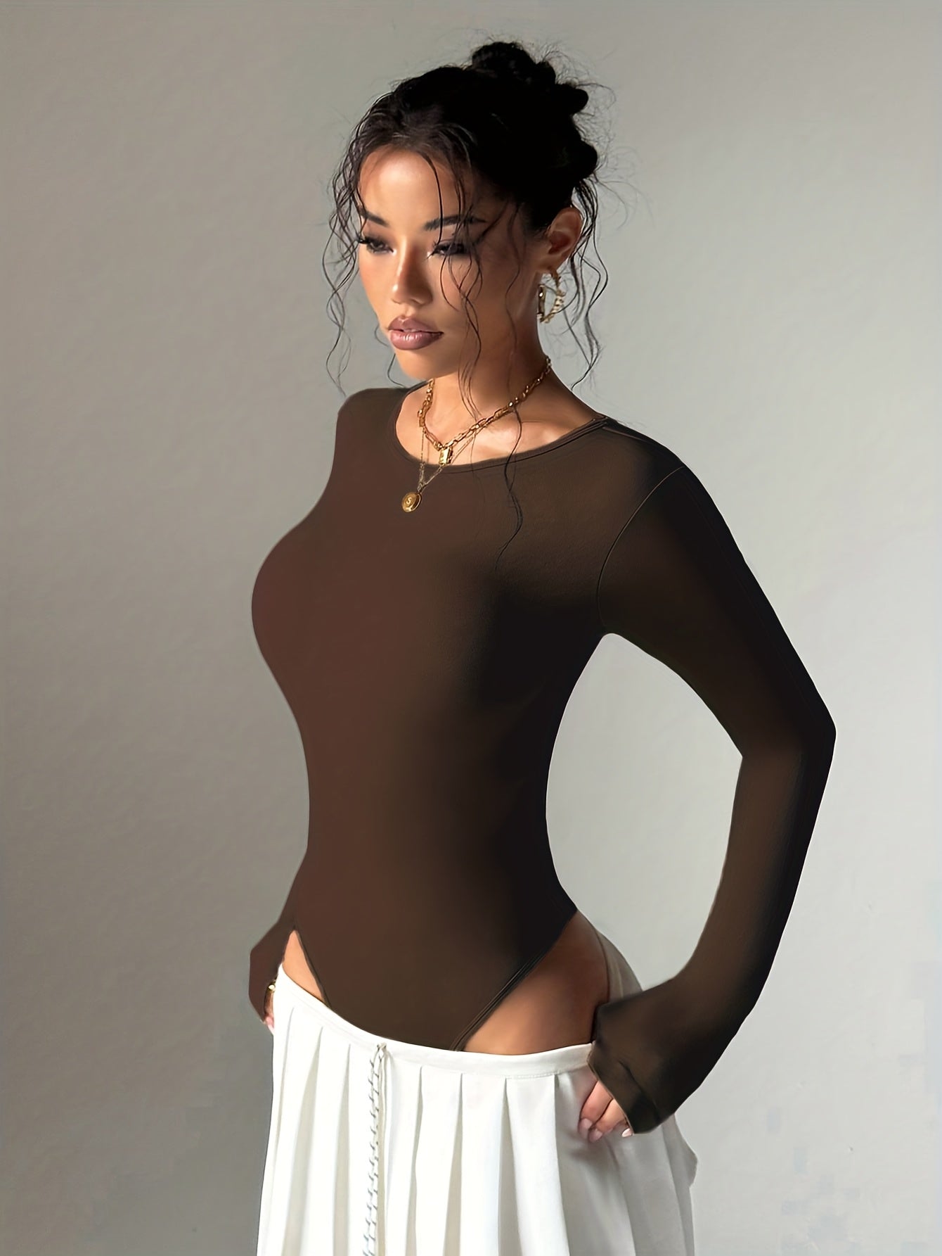 BODY MANICA LUNGA ELASTICIZZATO SCHIENA SCOPERTA