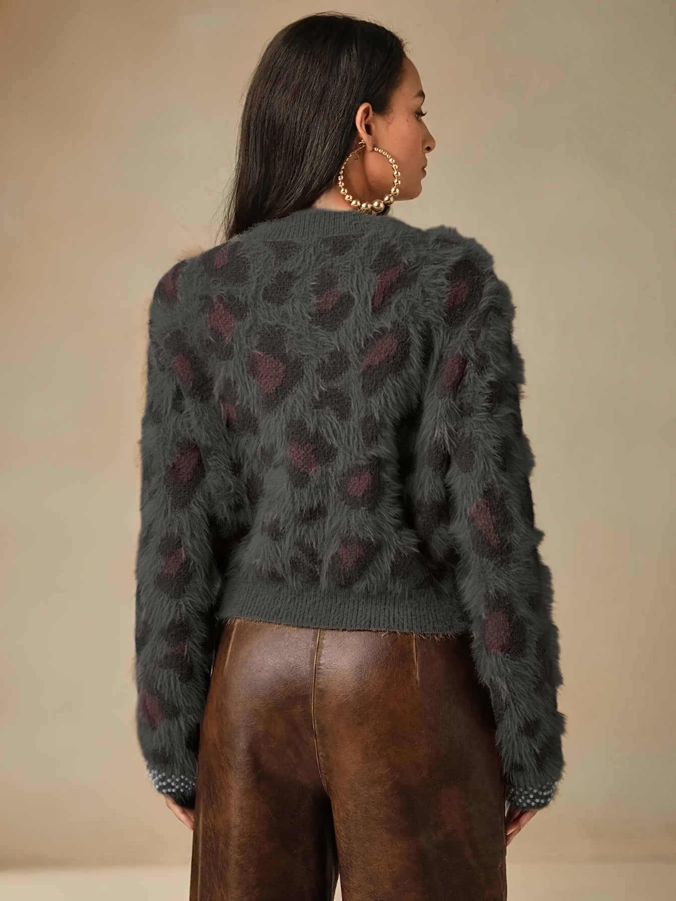 MAGLIONE STAMPA ANIMALIER COLLO ROTONDO