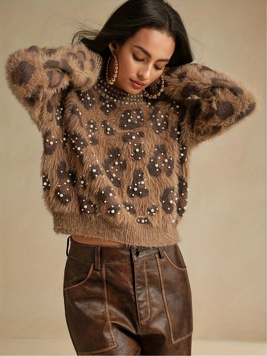 MAGLIONE STAMPA ANIMALIER COLLO ROTONDO