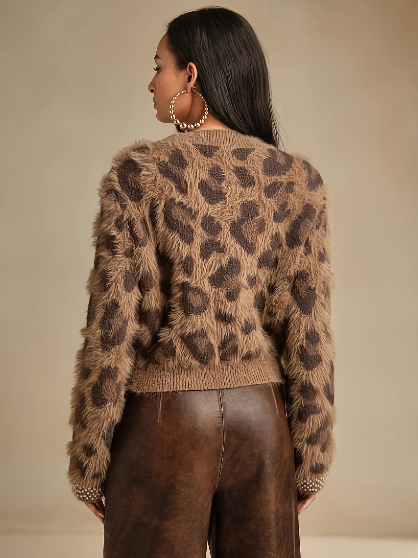 MAGLIONE STAMPA ANIMALIER COLLO ROTONDO