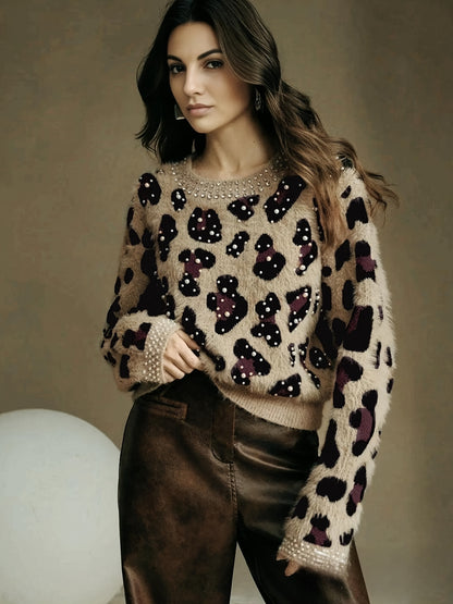 MAGLIONE STAMPA ANIMALIER COLLO ROTONDO