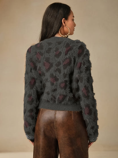 MAGLIONE STAMPA ANIMALIER COLLO ROTONDO