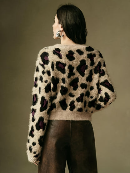 MAGLIONE STAMPA ANIMALIER COLLO ROTONDO