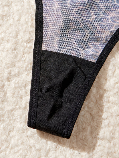 COMPLETO INTIMO REGGISENO E PERIZOMA STAMPA ANIMALIER